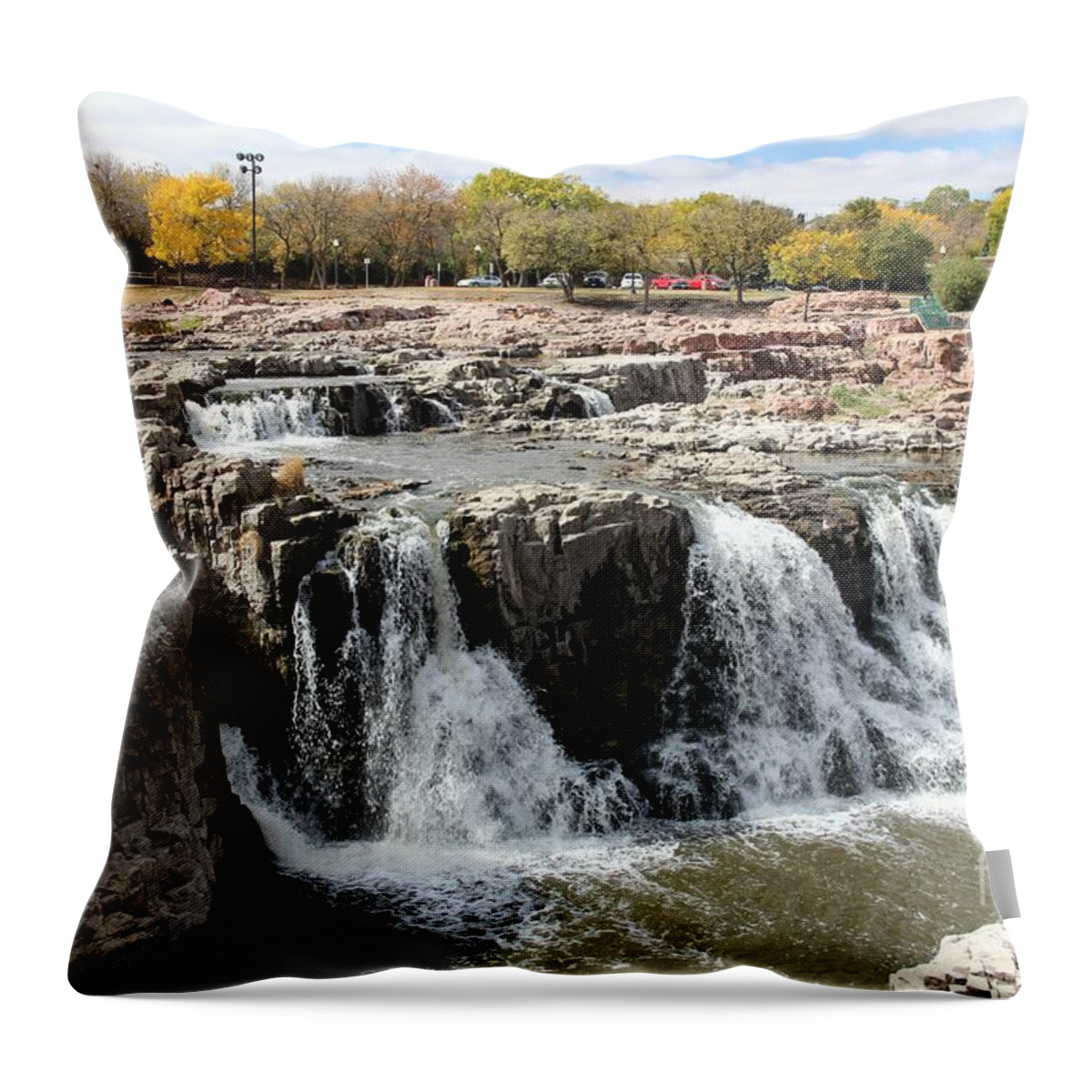 Big Sioux River Throw Pillow featuring the photograph Big Sioux River in Sioux Falls by Yumi Johnson