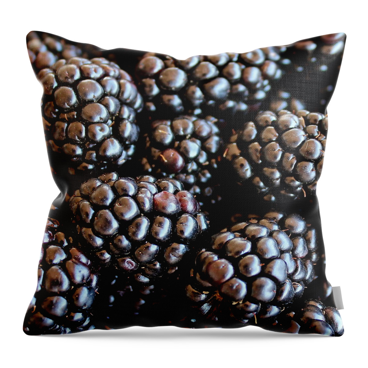 Blackberries Throw Pillow featuring the photograph Blackberries by Kume Bryant