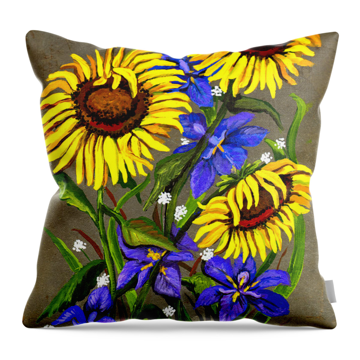 Flowers Throw Pillow featuring the painting Bloom by Elaine Hodges