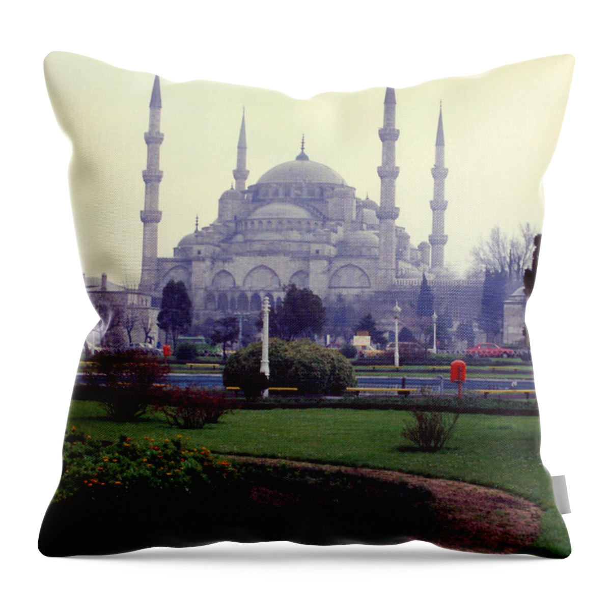 Mosque Photos Throw Pillow featuring the photograph Blue Mosque by Lou Ann Bagnall