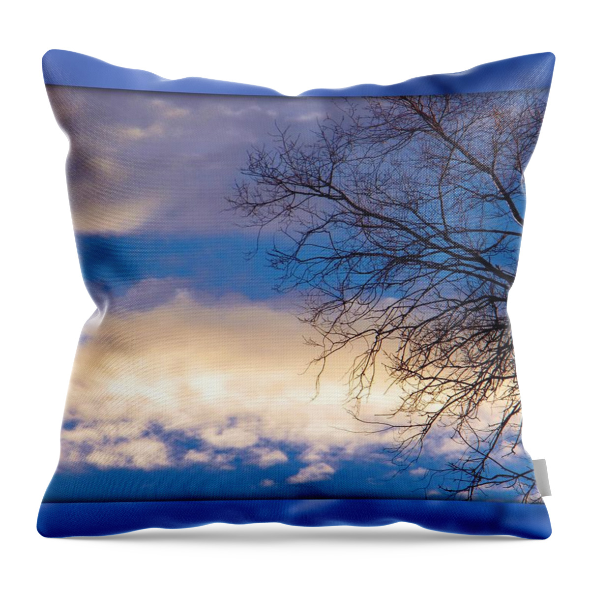 Blue Throw Pillow featuring the photograph Blue sky by Michelle Frizzell-Thompson