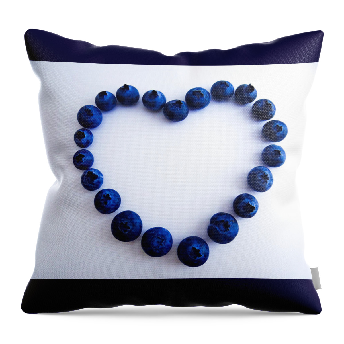 Blueberry Throw Pillow featuring the photograph Blueberry Heart by Julia Wilcox