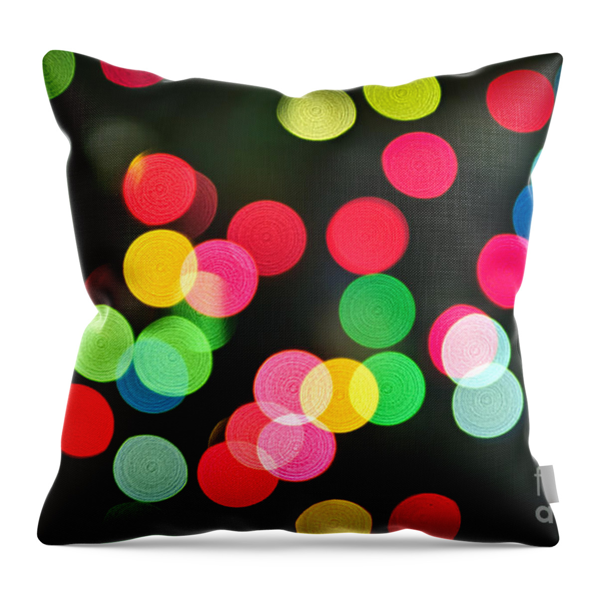 Blurred Throw Pillow featuring the photograph Blurred Christmas lights 3 by Elena Elisseeva