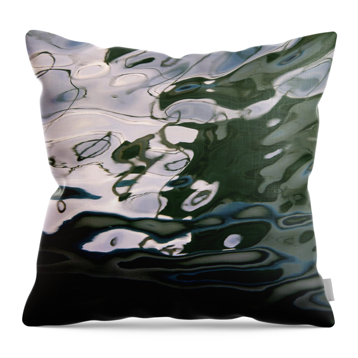 Bank Throw Pillow featuring the photograph Boat Reflections At Sea by Stelios Kleanthous
