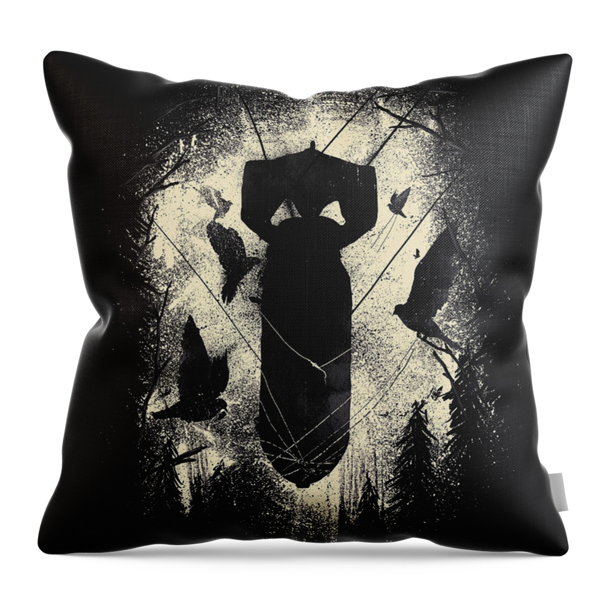 Bomb Throw Pillow featuring the mixed media Bombs Away by Nicebleed 