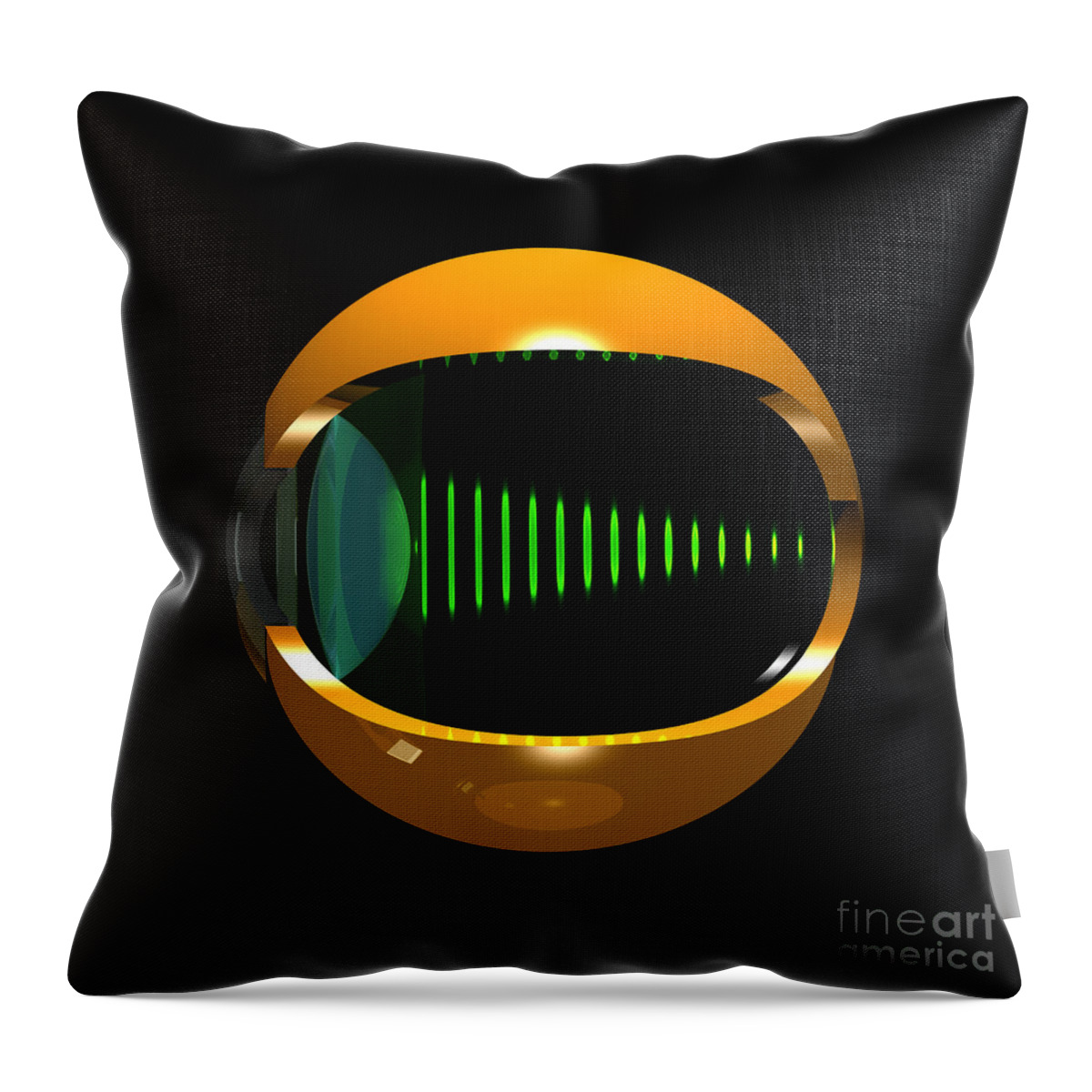 Anatomical Throw Pillow featuring the digital art Brass Eye Infinity by Russell Kightley