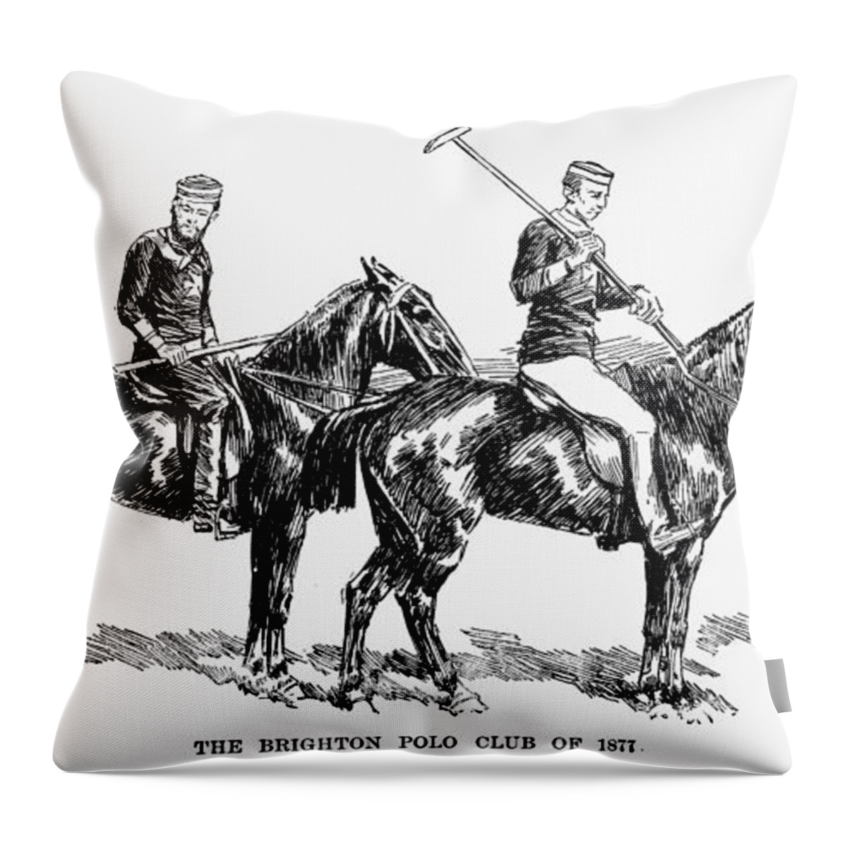 1877 Throw Pillow featuring the photograph Brighton Polo Club, 1877 by Granger
