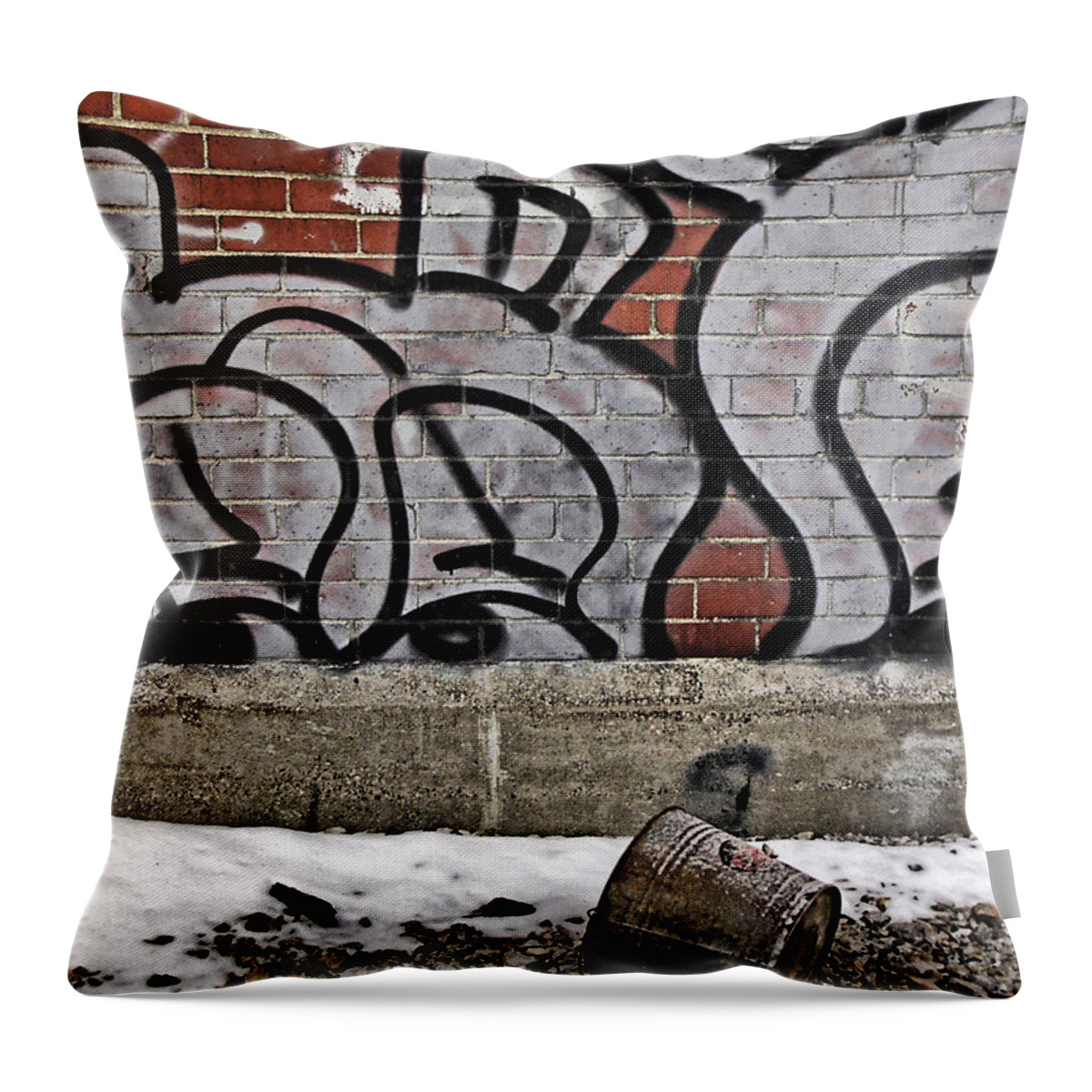 Graffiti Throw Pillow featuring the photograph Buckets by Terry Doyle