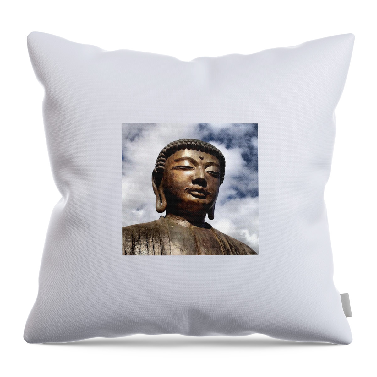 Buddha Throw Pillow featuring the photograph Buddha In The Sky by Darice Machel McGuire