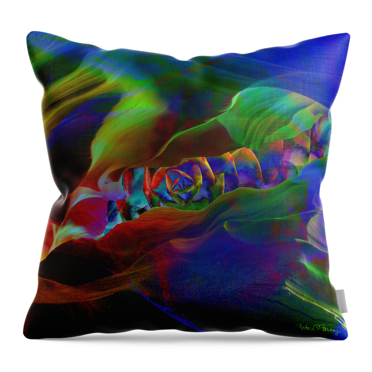 Abstract Throw Pillow featuring the digital art Burrow by Barbara Berney