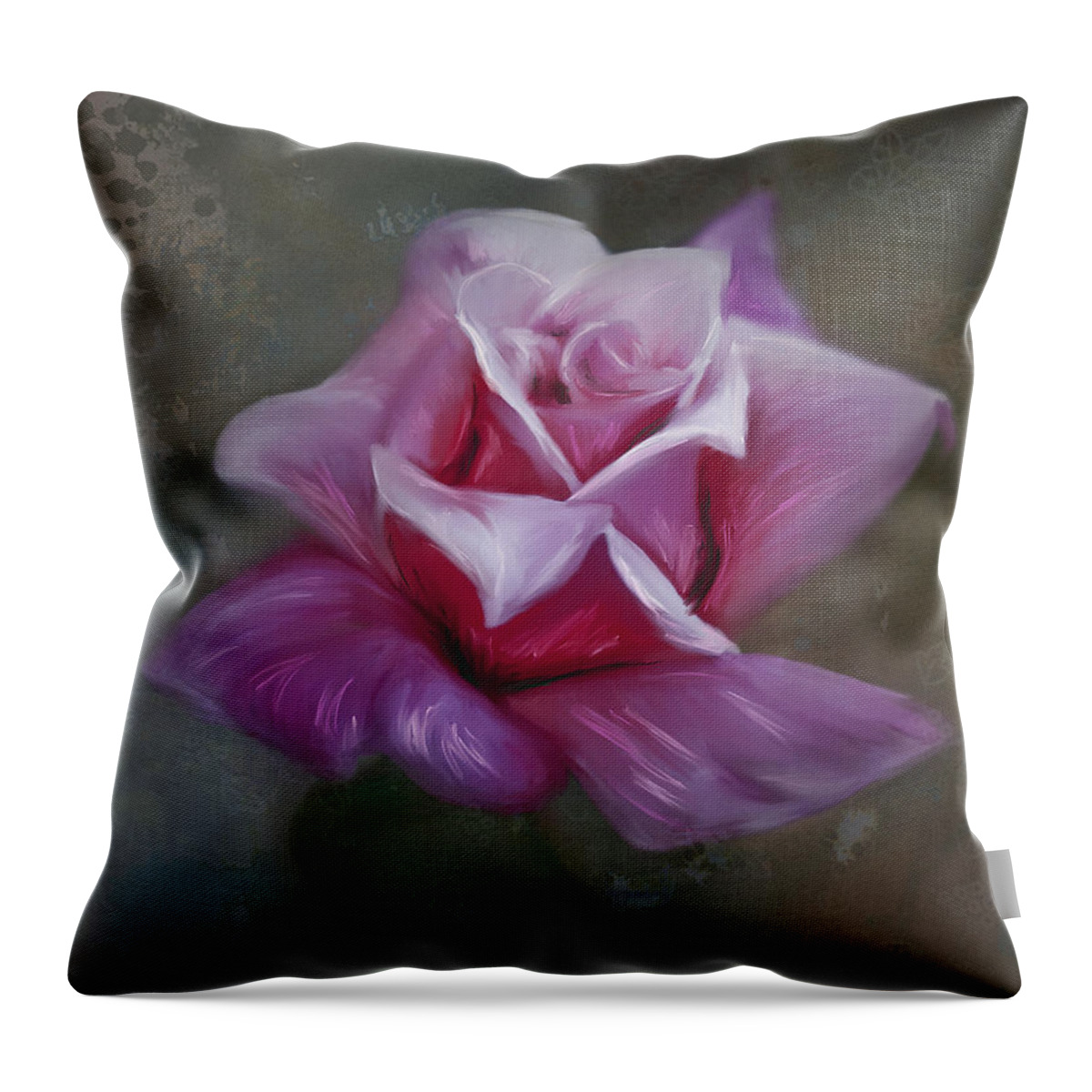 Rose Art Throw Pillow featuring the painting By Any Other Name by Michelle Wrighton