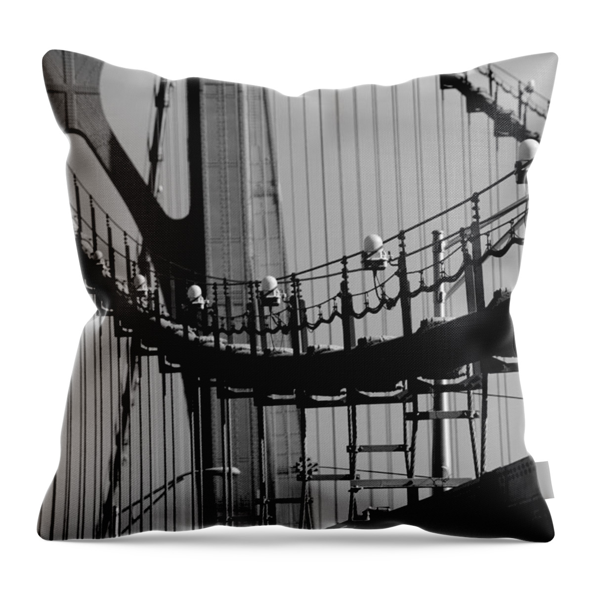Bridges Throw Pillow featuring the photograph Cables by John Schneider