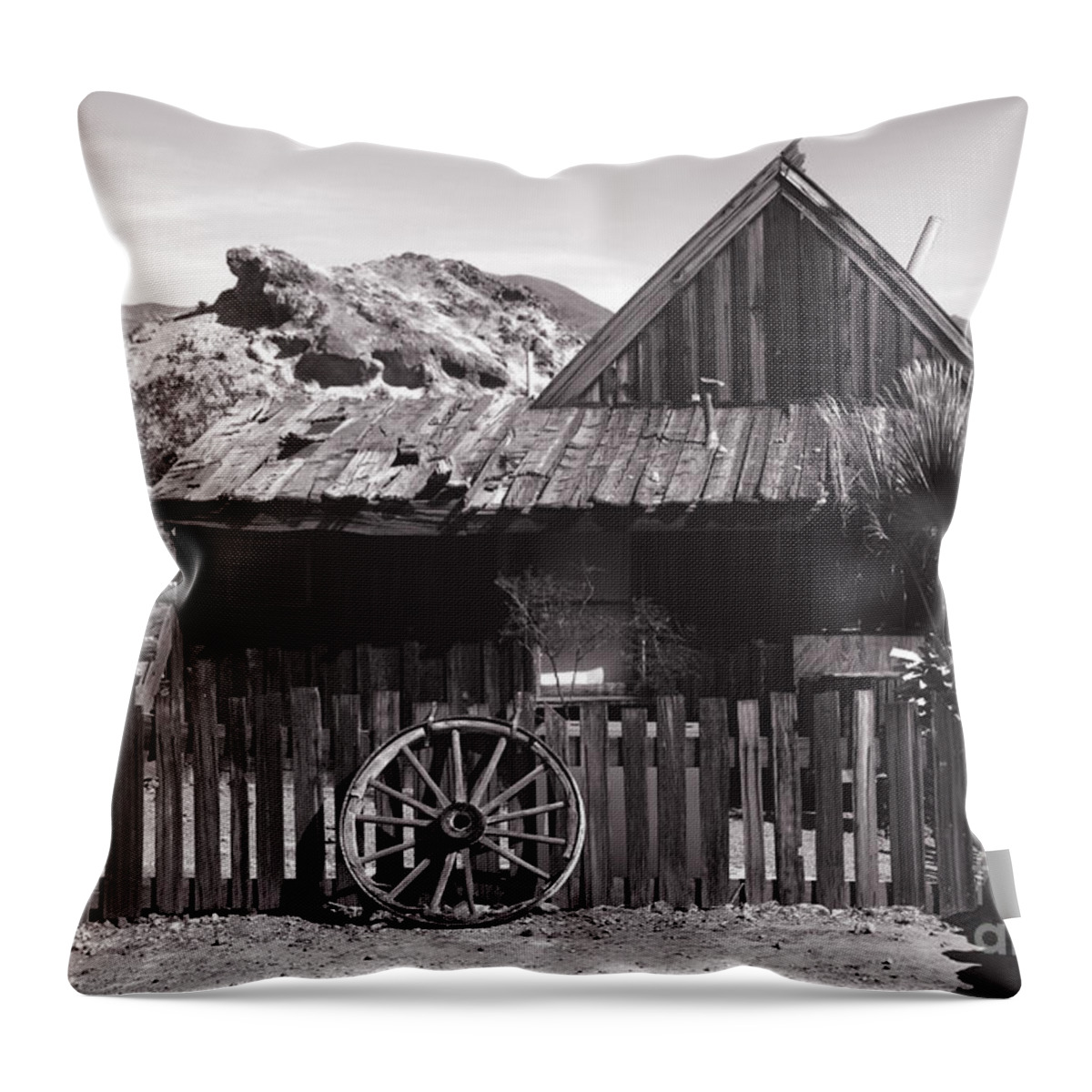 Cabins Throw Pillow featuring the photograph Calico Architecture by Susanne Van Hulst
