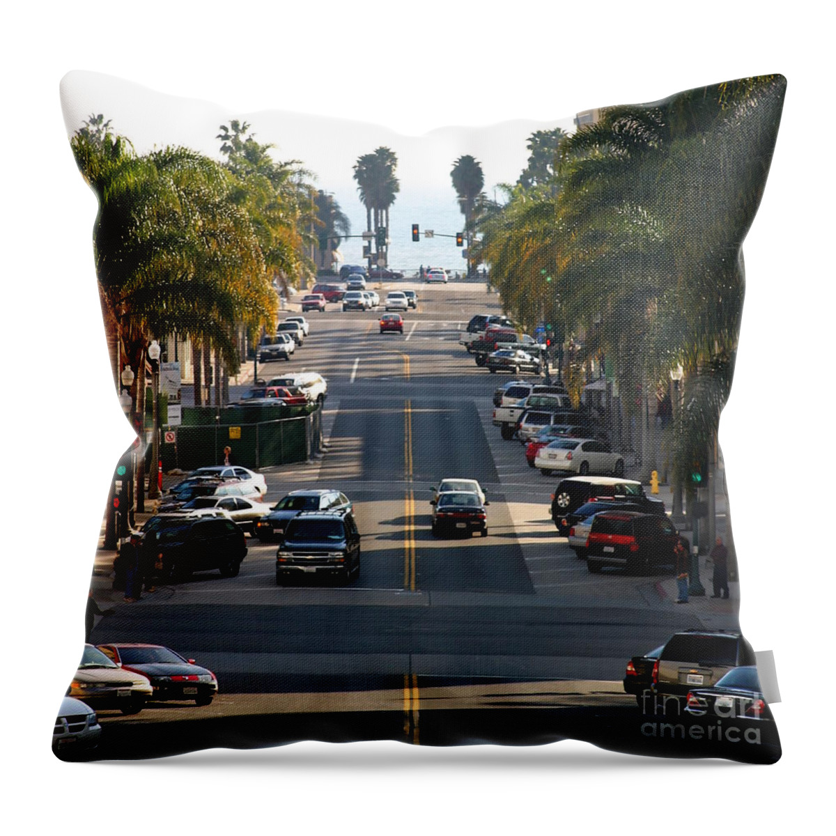 Ventura Throw Pillow featuring the photograph California Street by Henrik Lehnerer