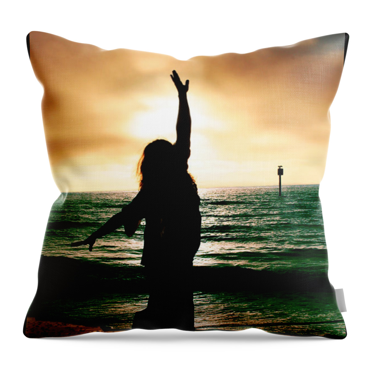 Dark Throw Pillow featuring the photograph Call To The Goddess I by Recreating Creation