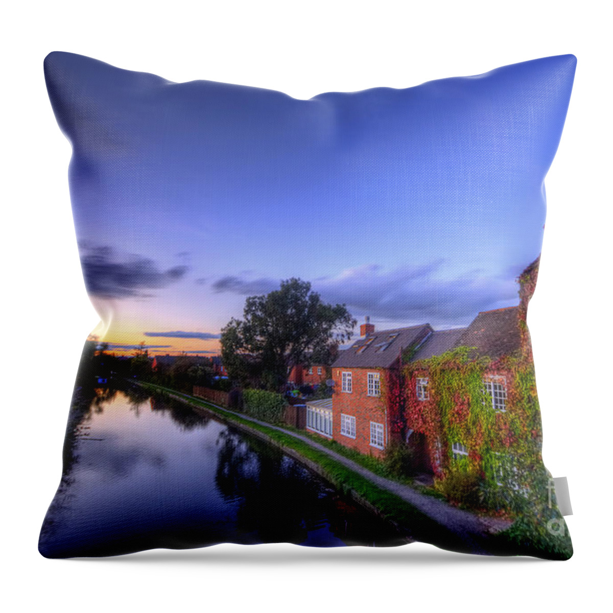  Yhun Suarez Throw Pillow featuring the photograph Canal Sunset by Yhun Suarez