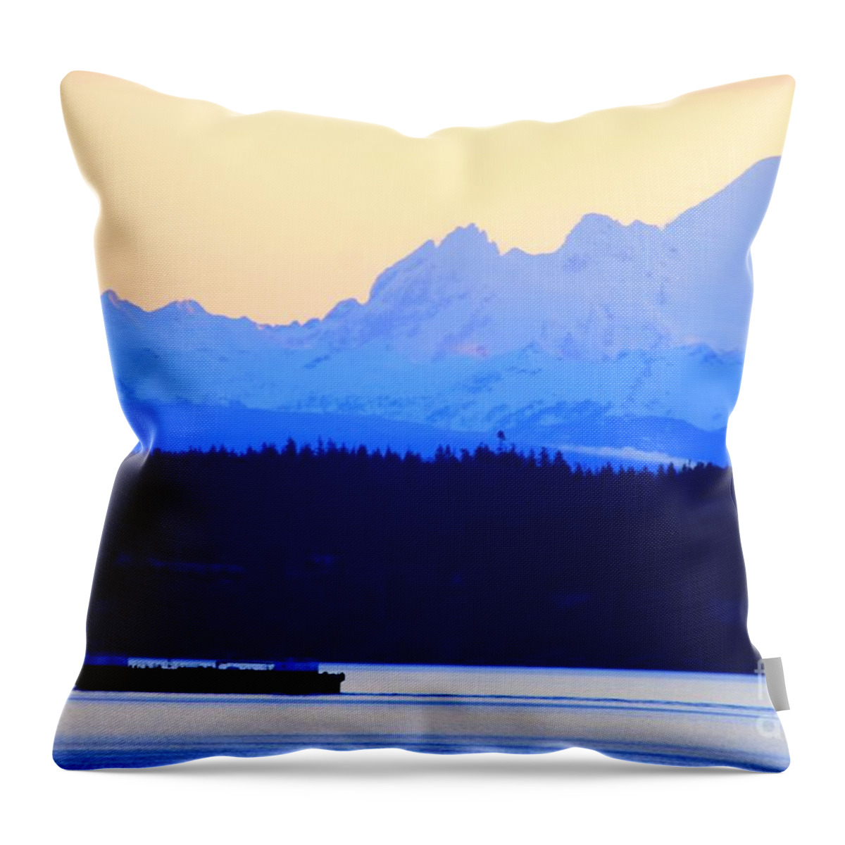 Washington State Throw Pillow featuring the photograph Washington Puget Sound Cascade Waterway by Tap On Photo