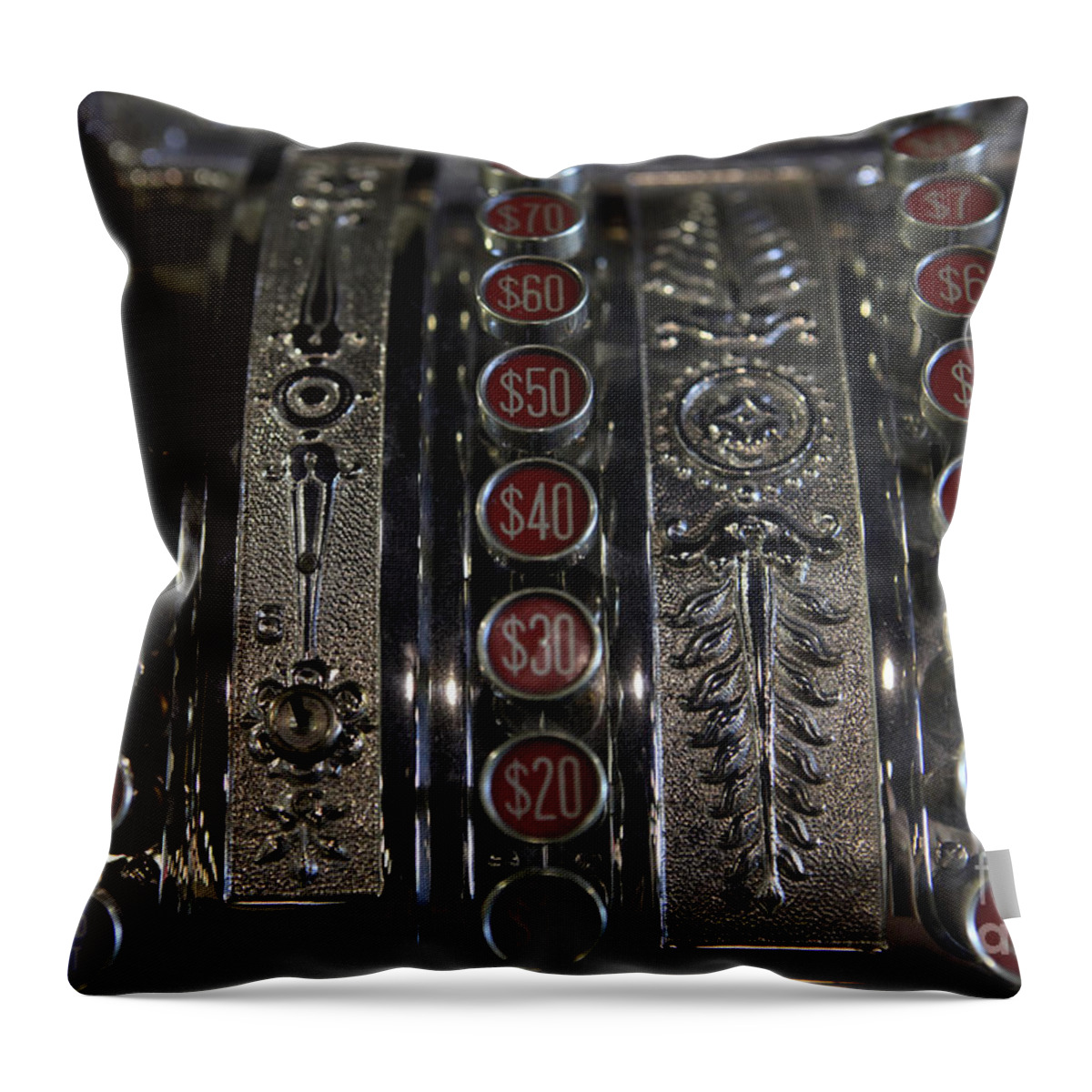 Cash Register Throw Pillow featuring the photograph Cash Register by Nina Prommer