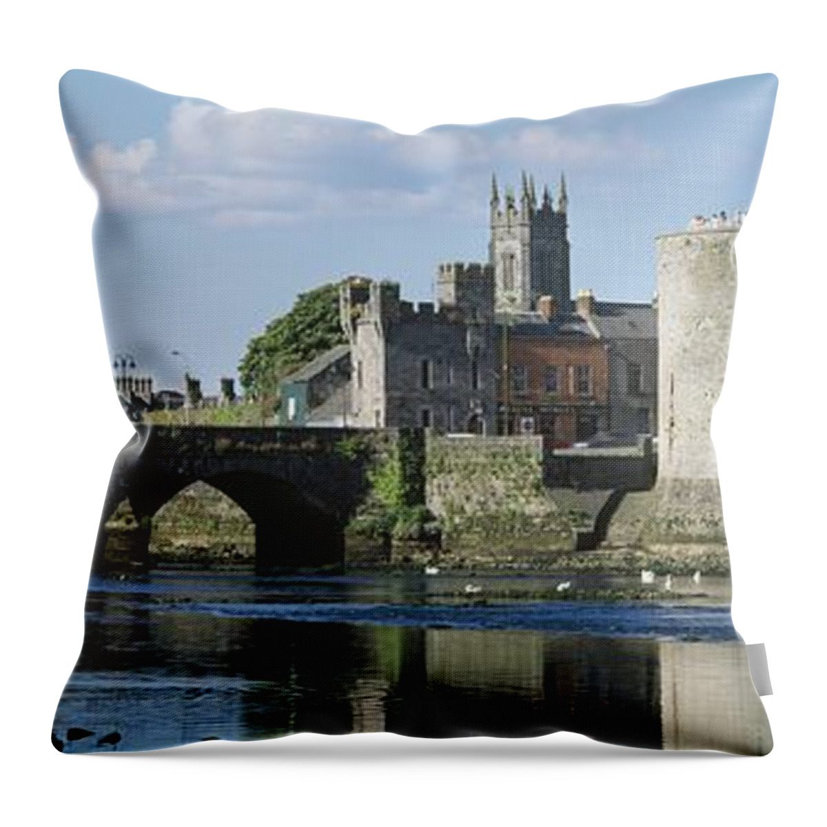Attraction Throw Pillow featuring the photograph Castles, St Johns Castle, Co Limerick by The Irish Image Collection 