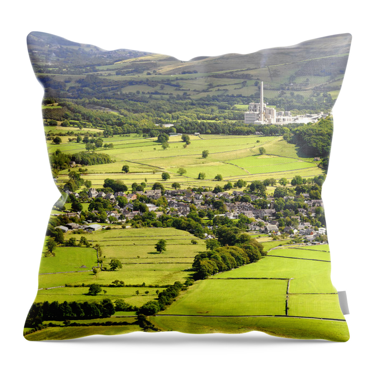 Derbyshire Throw Pillow featuring the photograph Castleton and the Hope Valley by Rod Johnson
