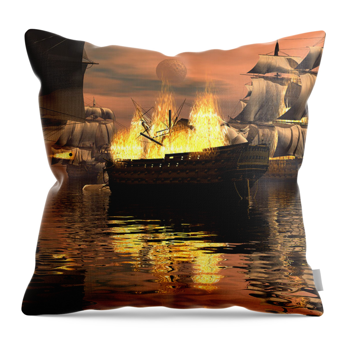 Bryce Throw Pillow featuring the digital art Casualty of war by Claude McCoy