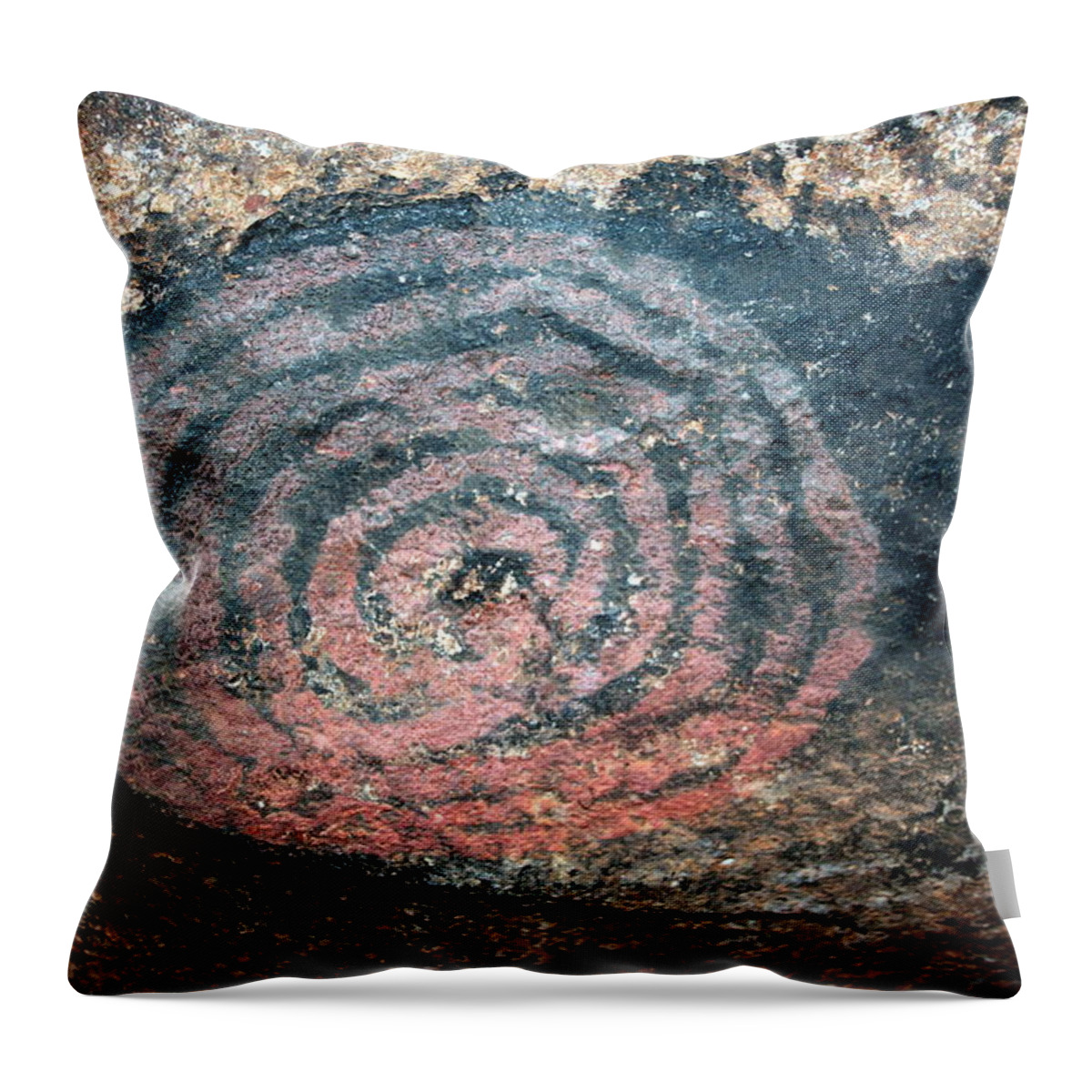 Uluru Throw Pillow featuring the photograph Cave Painting at Uluru by Laurel Talabere