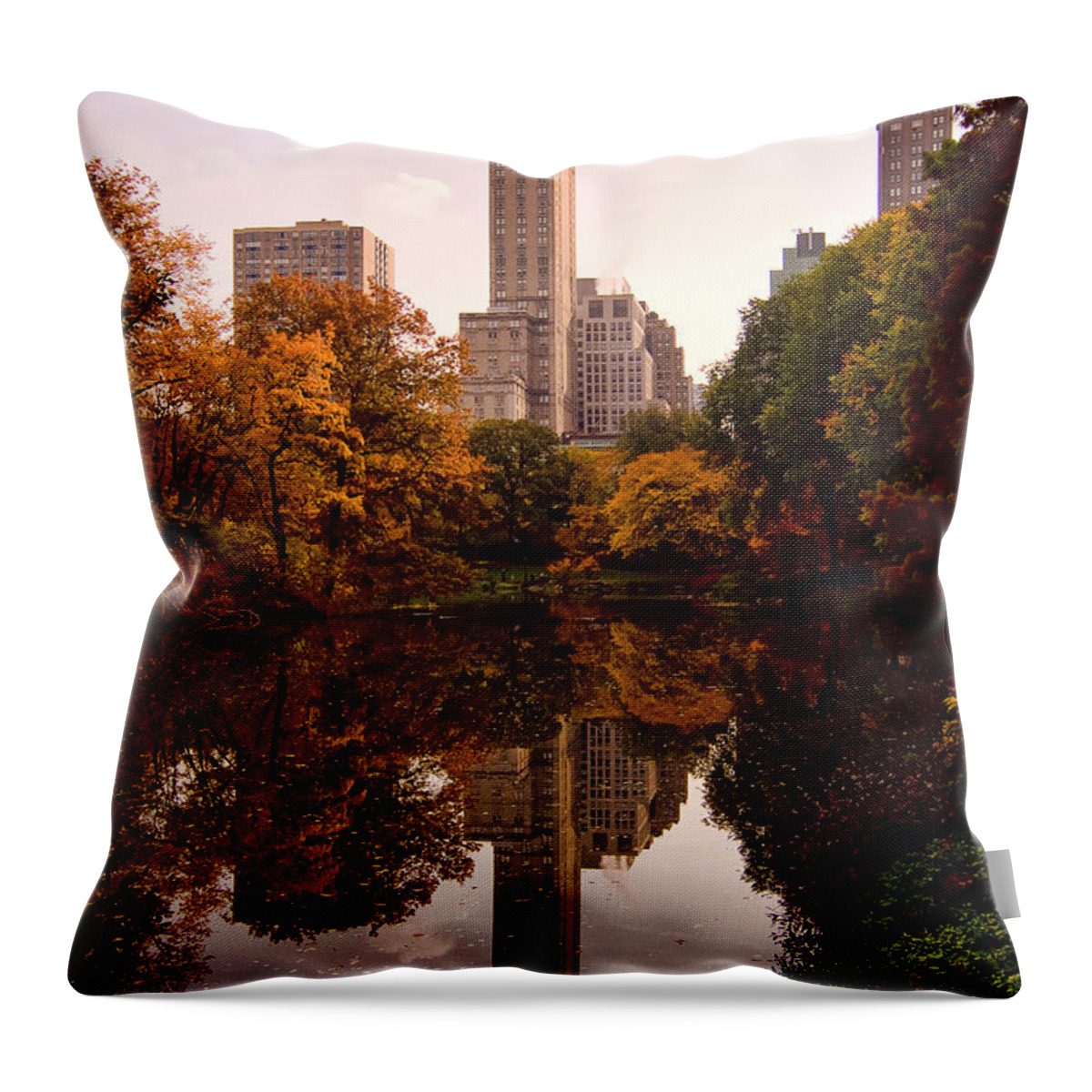 Central Park Throw Pillow featuring the photograph Central Park by Michael Dorn