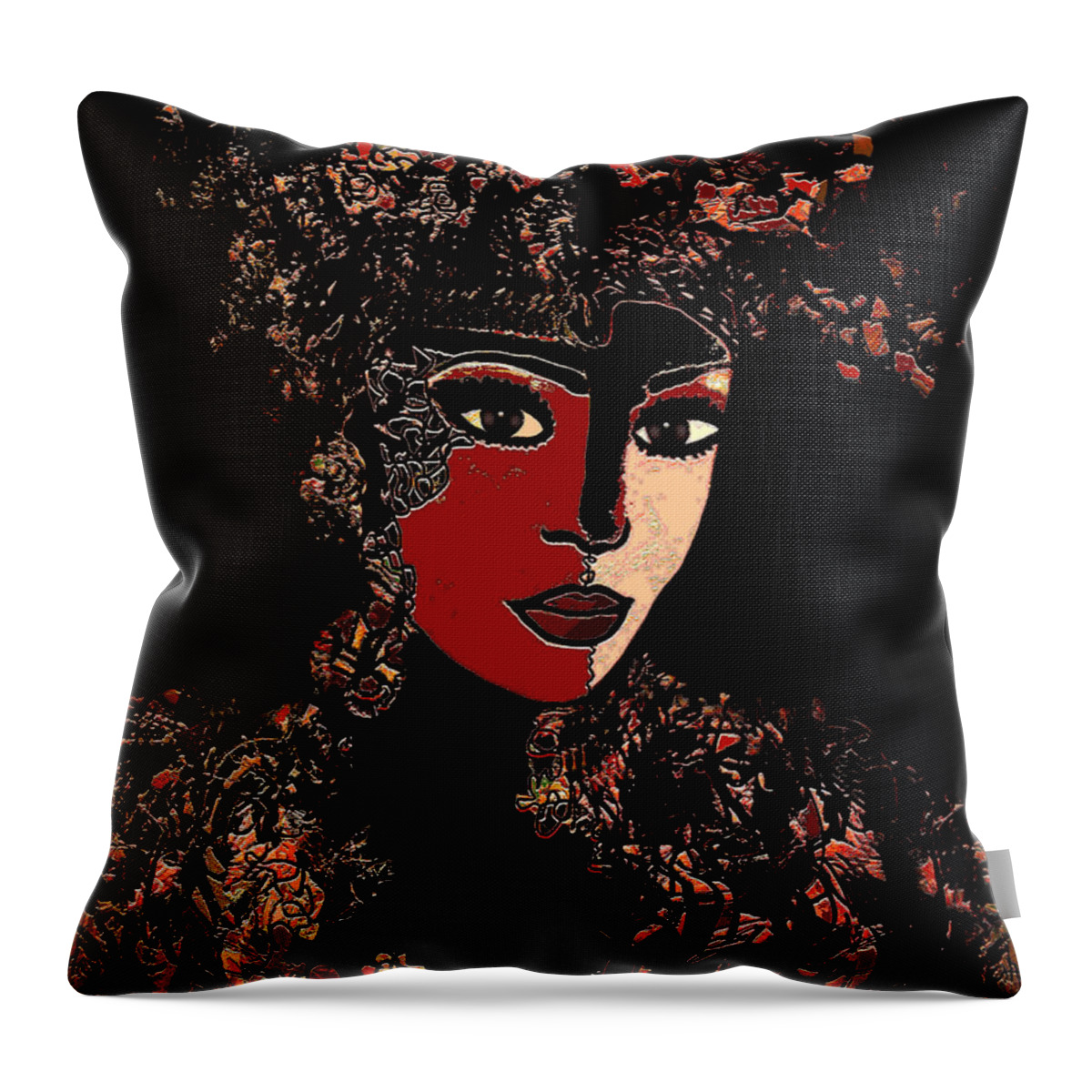 Portrait Throw Pillow featuring the mixed media Chantal by Natalie Holland