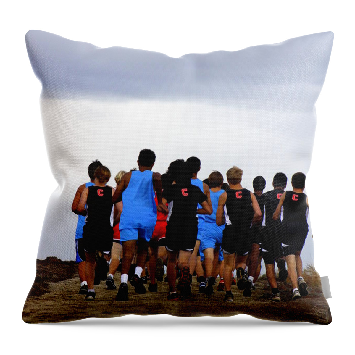 Cal Throw Pillow featuring the photograph Charge by Randy Wehner