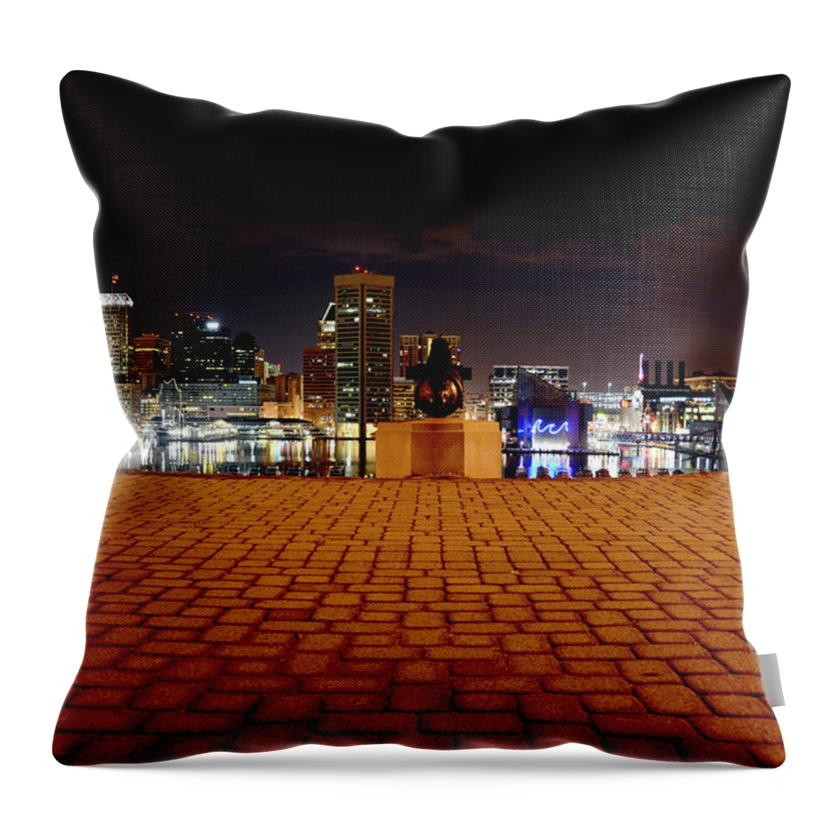 Baltimore Throw Pillow featuring the photograph Charm City Skyline by La Dolce Vita