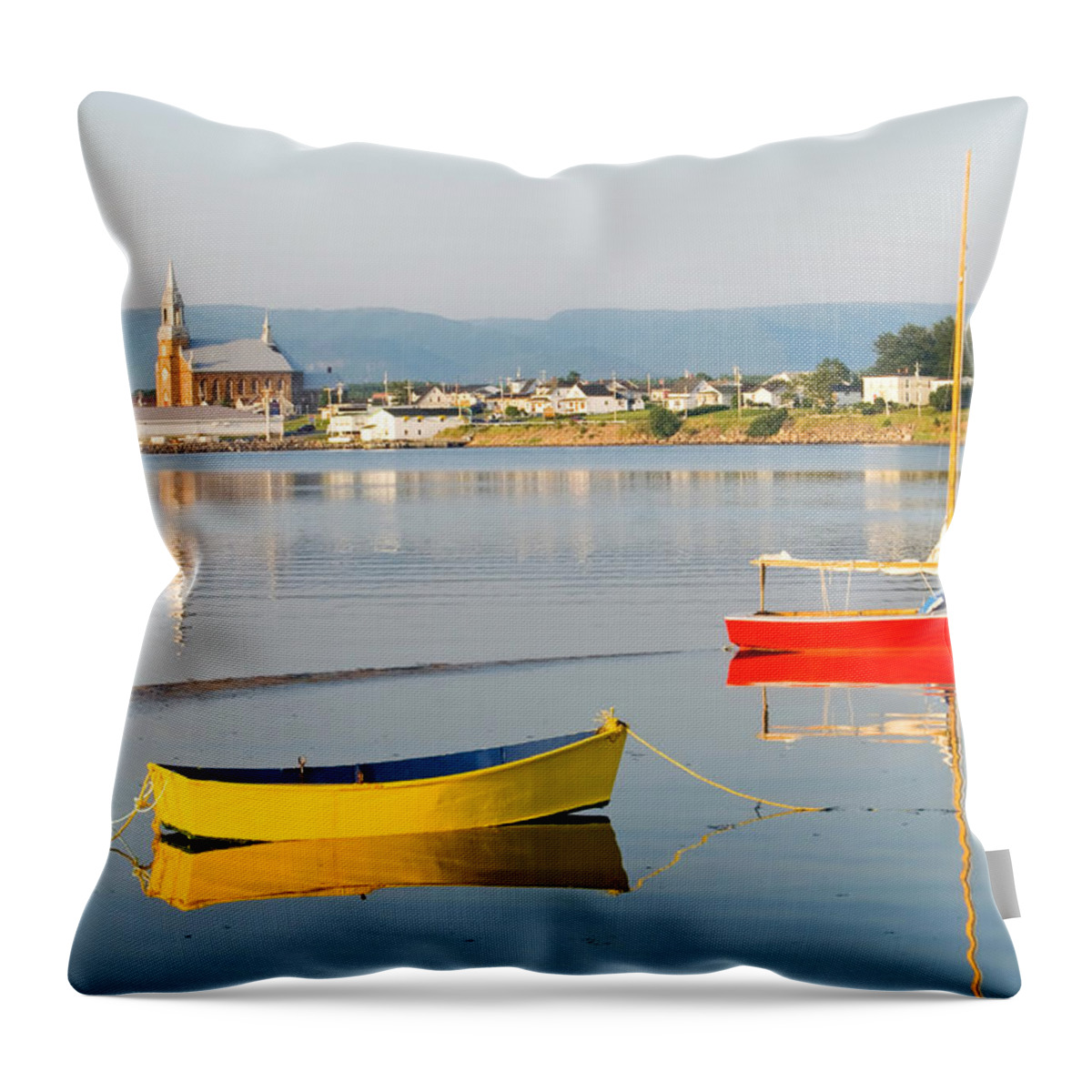 cape Breton Throw Pillow featuring the photograph Cheticamp Harbour by Mary Lane