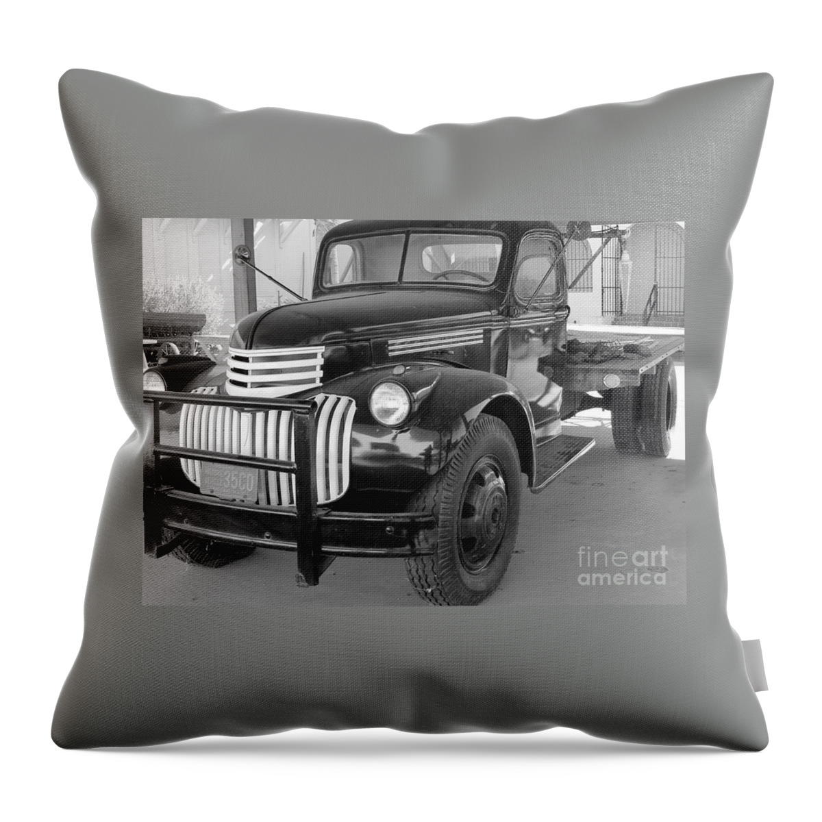 Chevy Throw Pillow featuring the photograph Chevrolet Farm Truck by Pamela Walrath