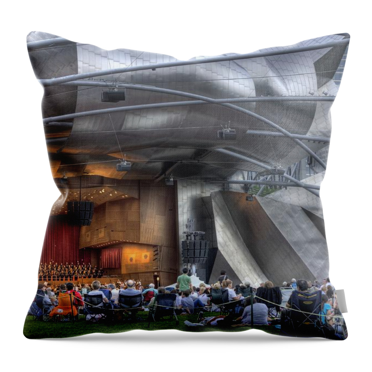 Pritzker Pavilion Throw Pillow featuring the photograph Chicago Symphony Orchestra by David Bearden