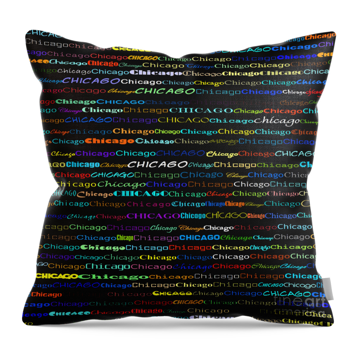 Chicago Throw Pillow featuring the digital art Chicago Text Design I by Susan Stevenson