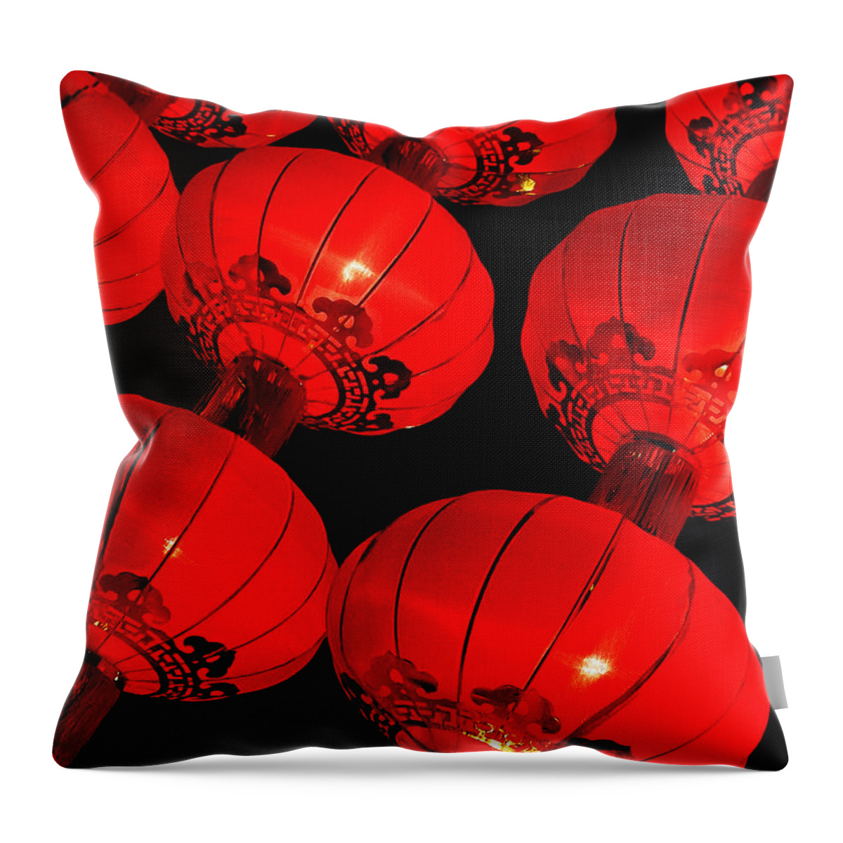 Asia Throw Pillow featuring the photograph Chinese Lanterns 6 by Xueling Zou