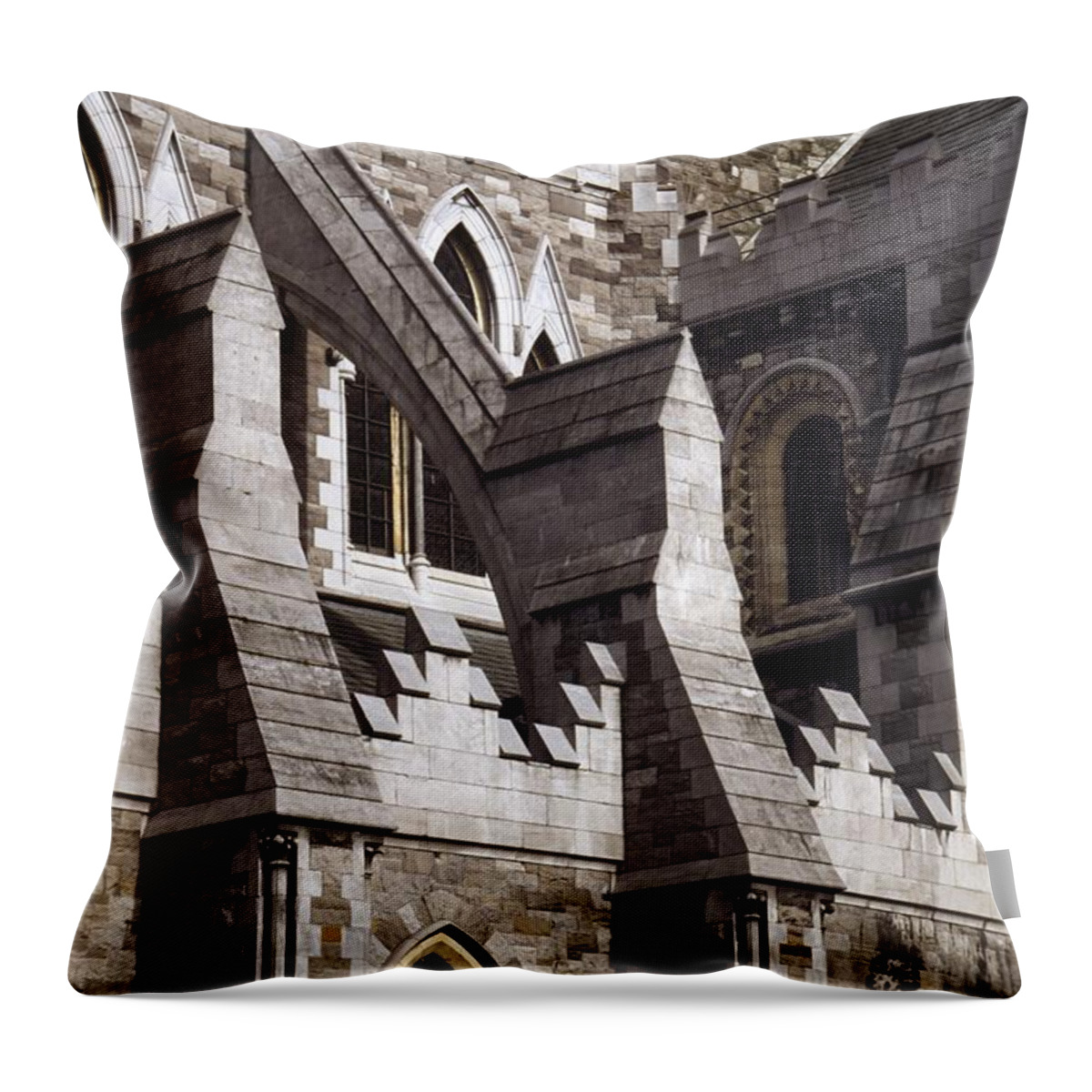 Architecture Throw Pillow featuring the photograph Christ Church Cathedral, Dublin City by Richard Cummins