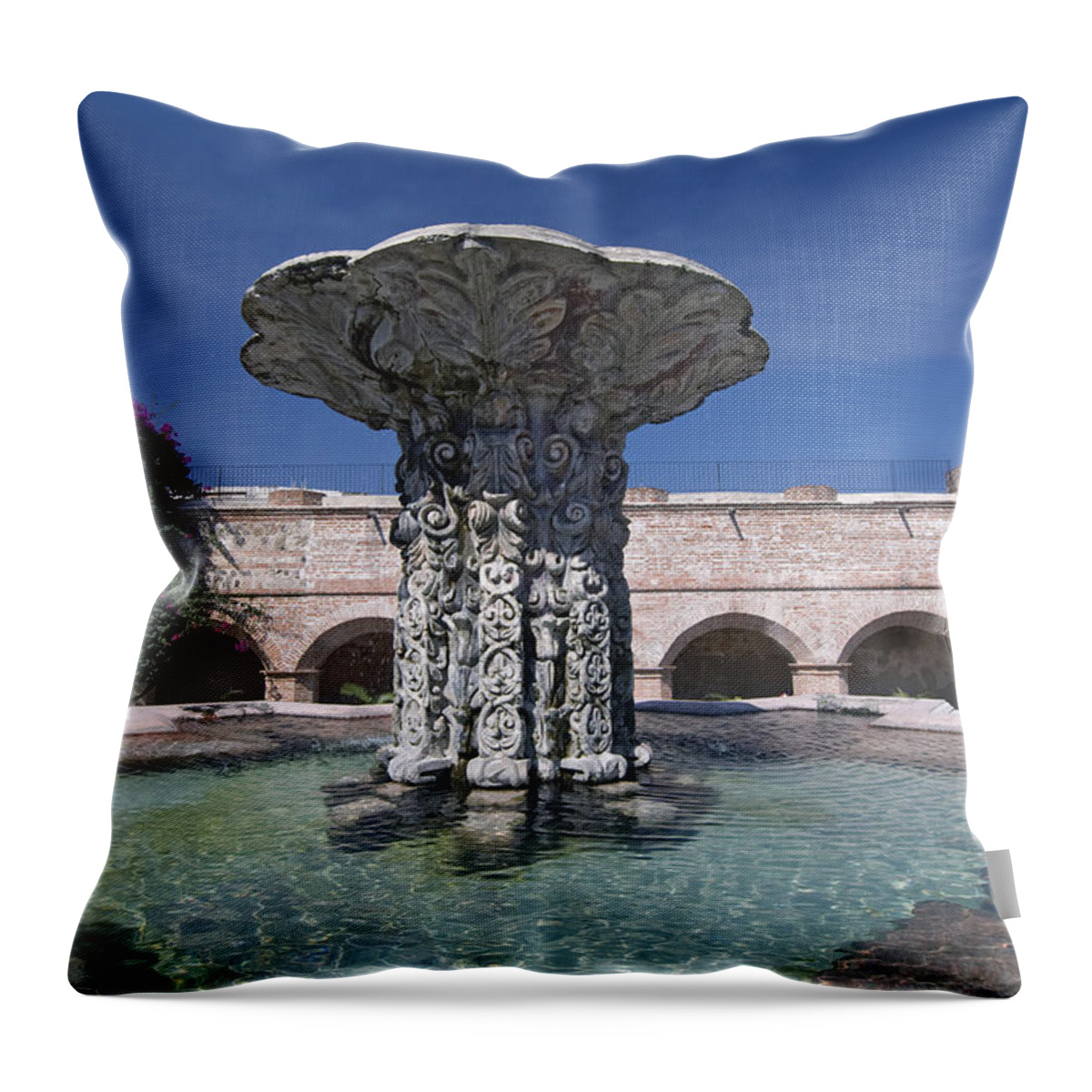 Architecture Throw Pillow featuring the photograph Church and Convent Garden by Gloria & Richard Maschmeyer