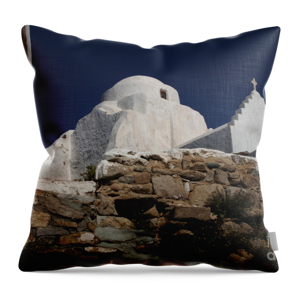 Greece Throw Pillow featuring the photograph Church On Mykonos 2 by Bob Christopher