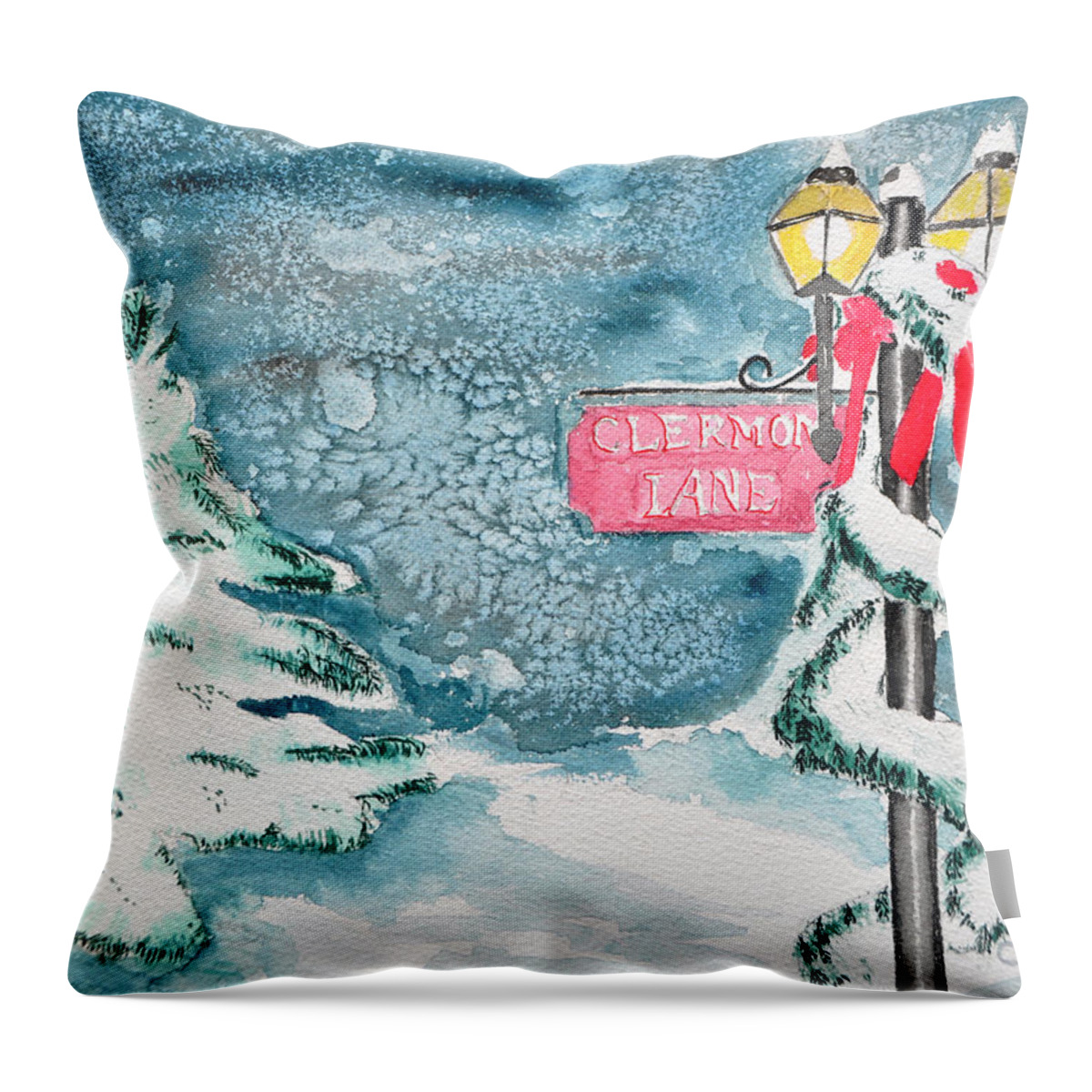 Ladue Throw Pillow featuring the painting Clermont Lane by Mickey Krause