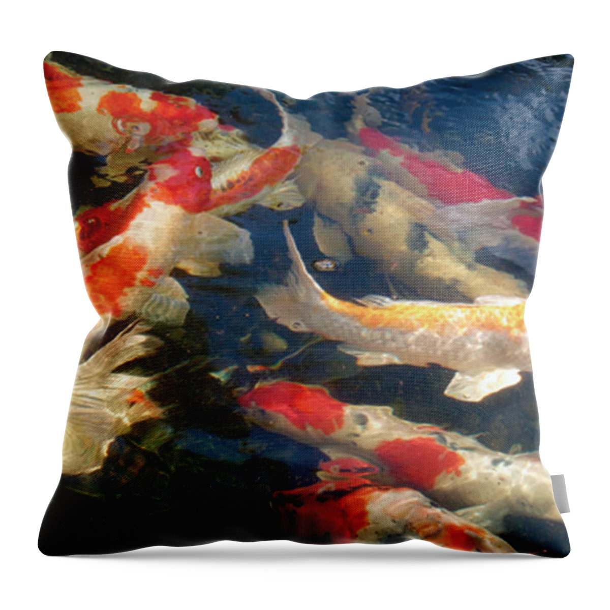 Kio/koi Fish/ponds Throw Pillow featuring the photograph Colors by Dan Menta