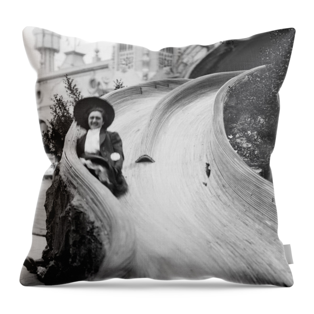 20th Century Throw Pillow featuring the photograph Coney Island: Slide by Granger