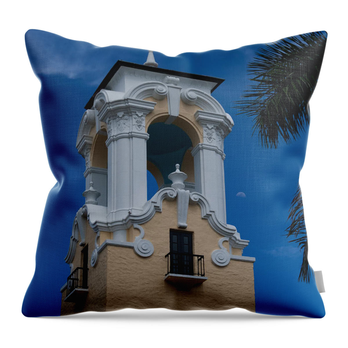 Church Throw Pillow featuring the photograph Congregational Church Tower by Ed Gleichman