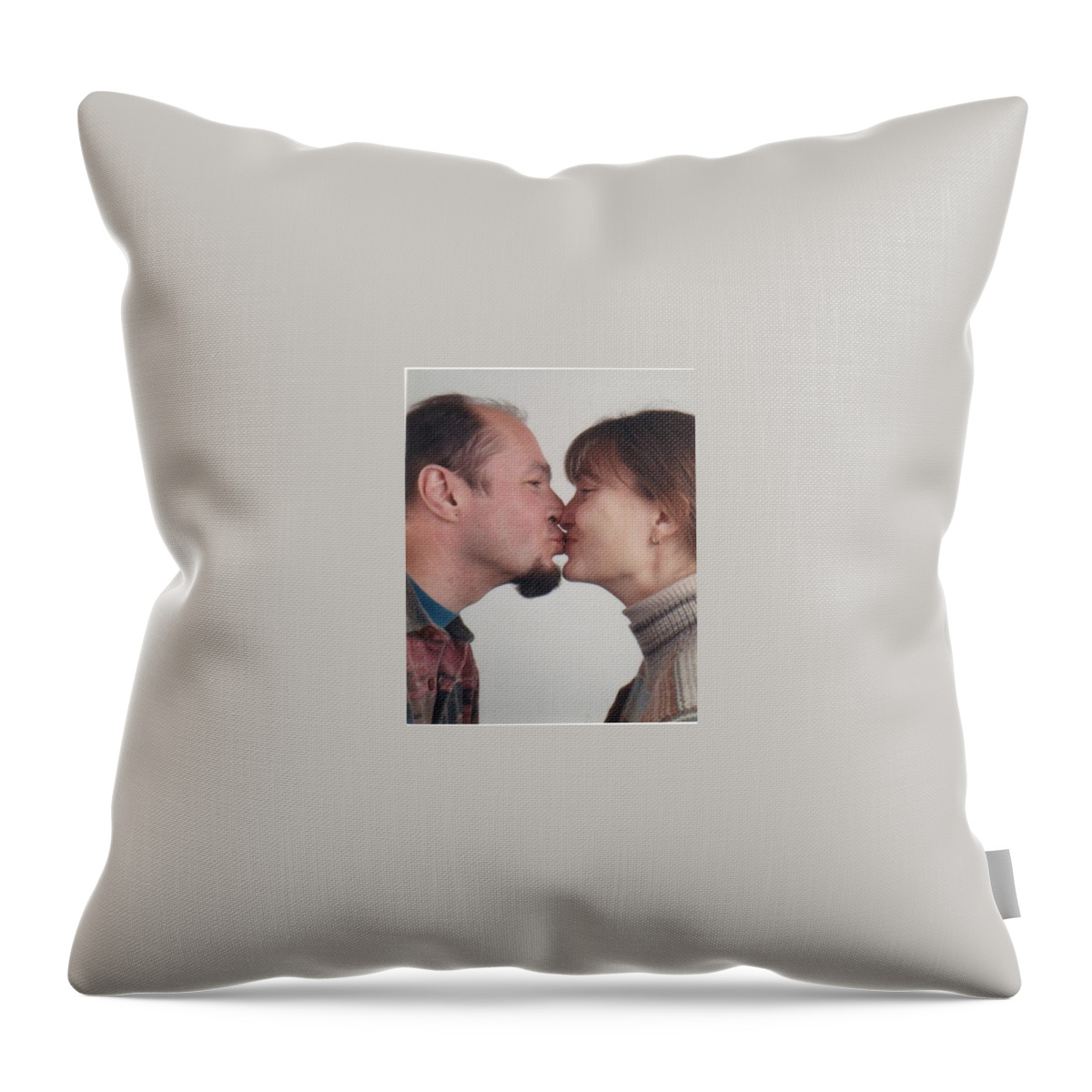  Throw Pillow featuring the photograph Contest - The Kiss by Anna Ruzsan