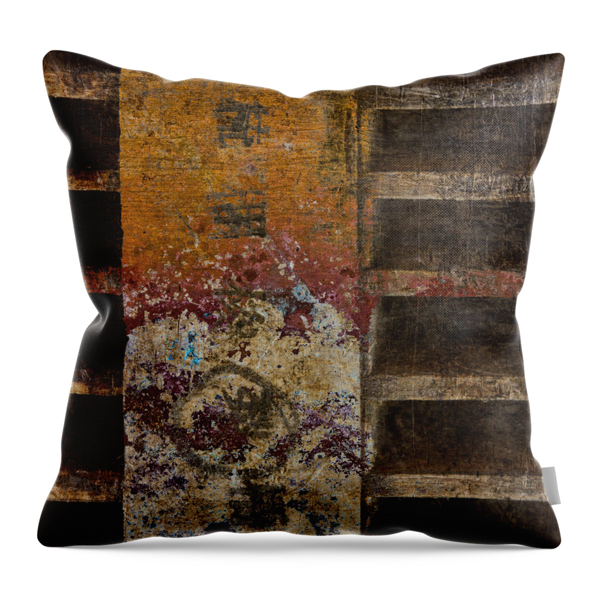 Japan Throw Pillow featuring the photograph Copperwood Square by Carol Leigh