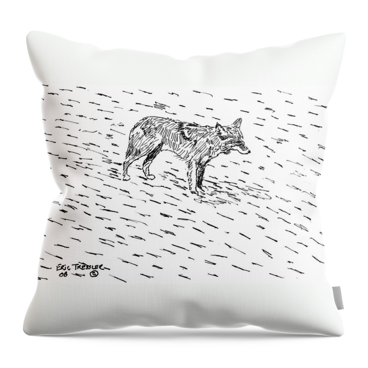 Coyote Throw Pillow featuring the photograph Coyote Pause by Eric Tressler