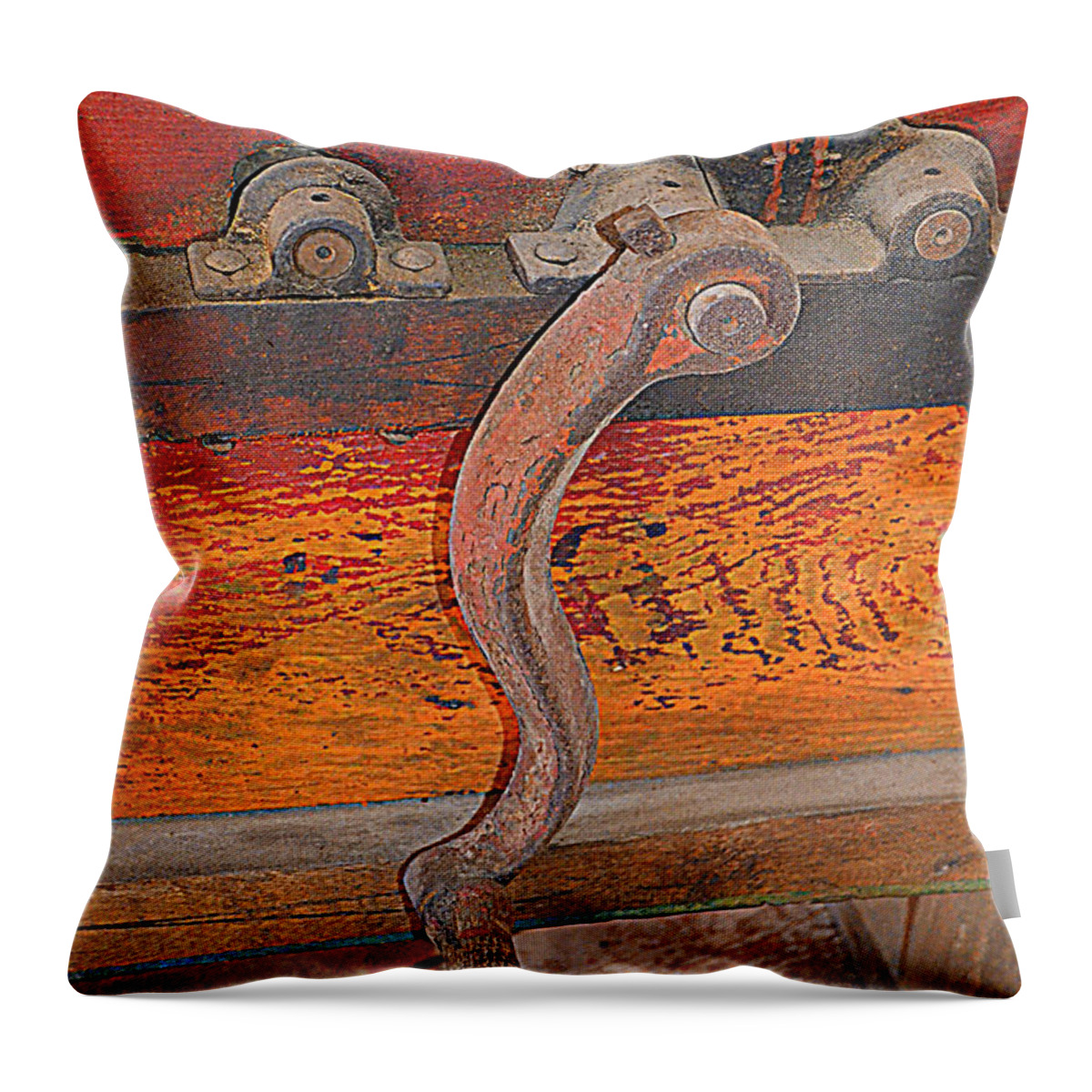 Rusty Crank Throw Pillow featuring the photograph Crank by Diane montana Jansson