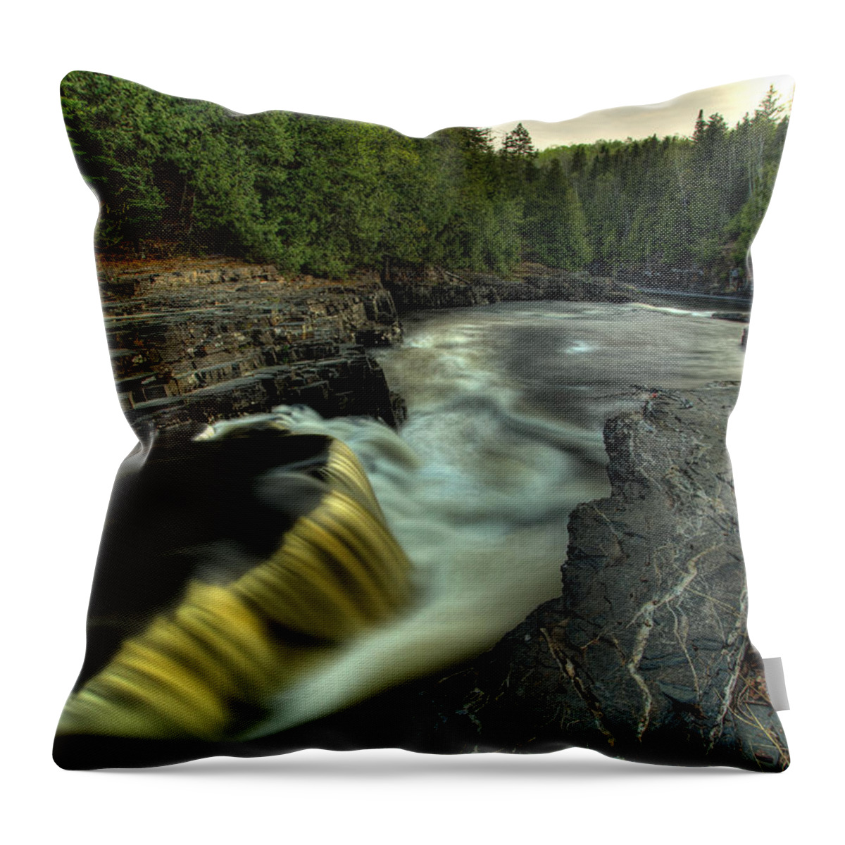 Current River Throw Pillow featuring the photograph Current River Falls by Jakub Sisak