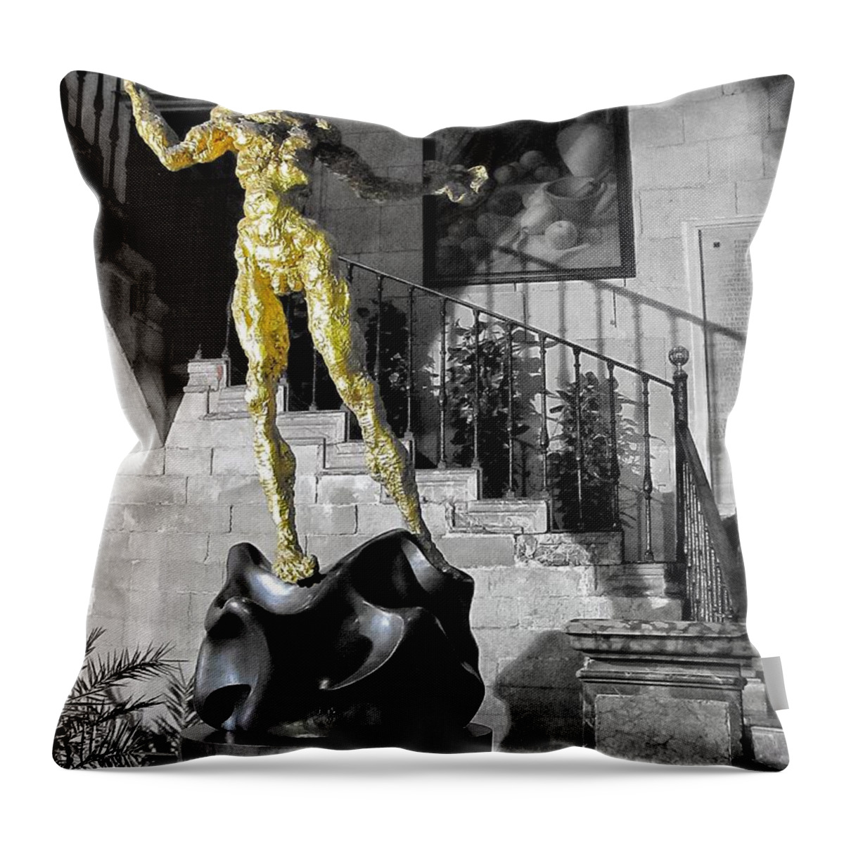 Salvador Dali Throw Pillow featuring the photograph Dali by Marianna Mills