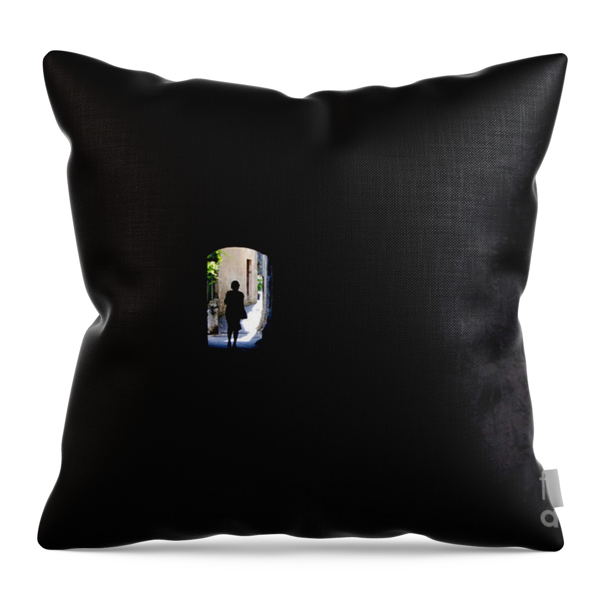Woman Throw Pillow featuring the photograph Dark alley by Mats Silvan