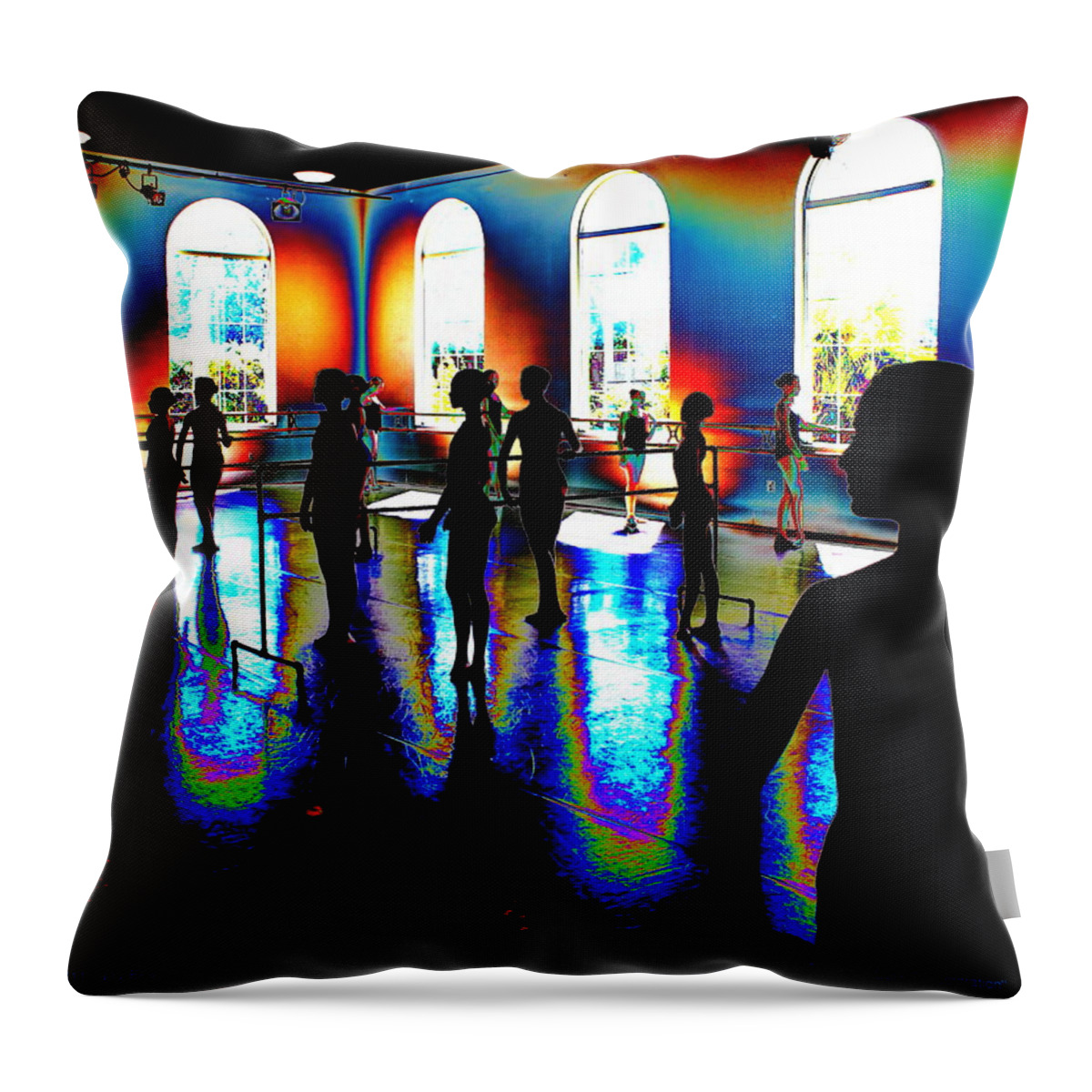 Ballet Throw Pillow featuring the digital art Dark Concentration by Larry Beat